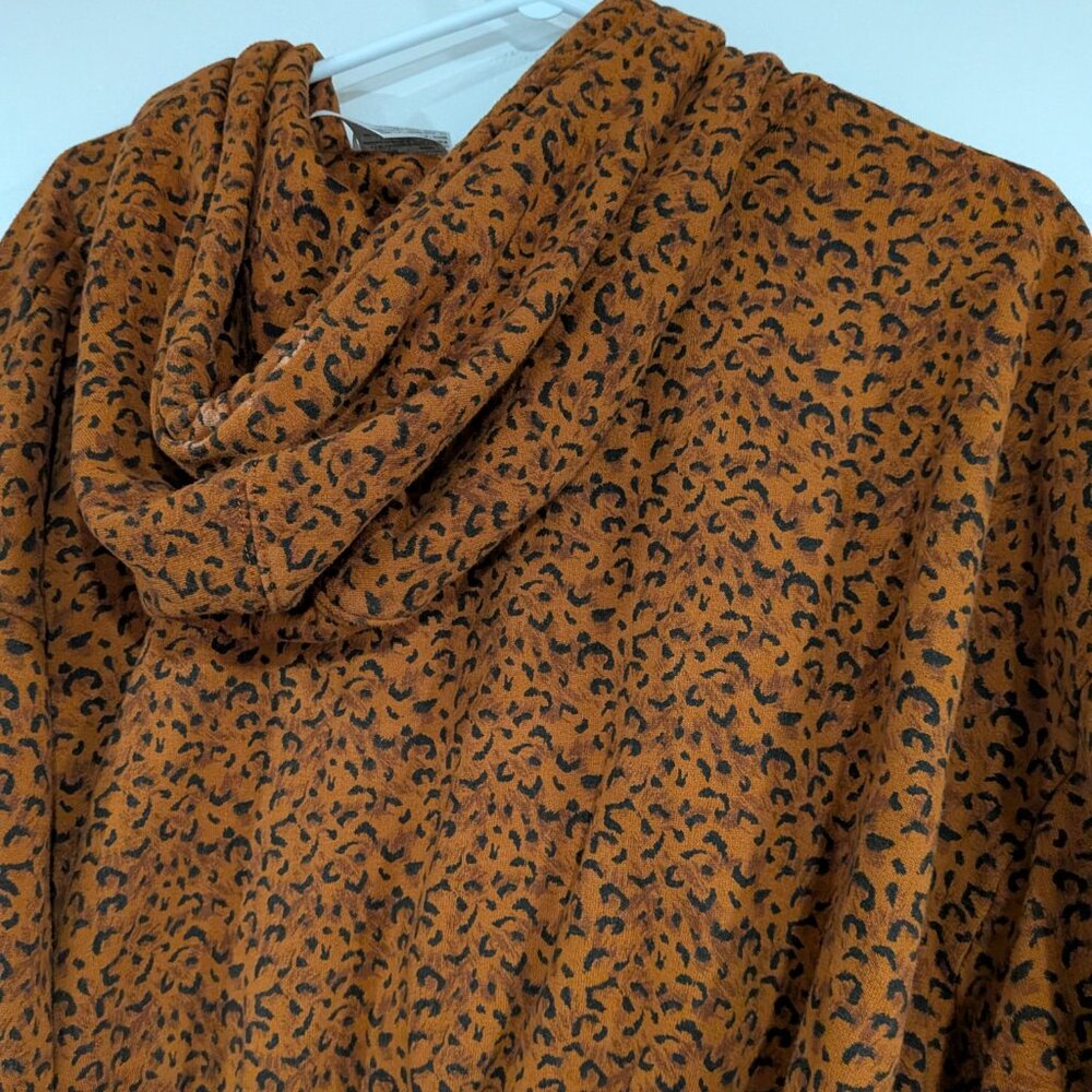 Levi's Leopard Print Laundry Day Crop Hoodie Brown Black Size XL - Picture 6 of 6